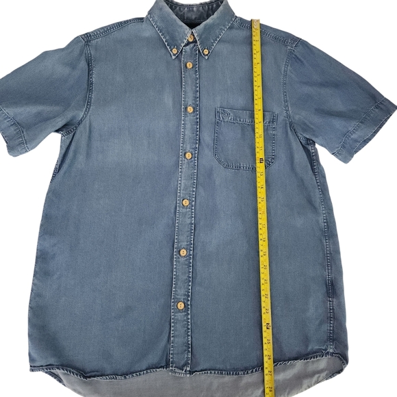 SAINT JAMES Chambray Shirt “Frédéric” Style 100% TENCEL short sleeve m - Picture 11 of 13